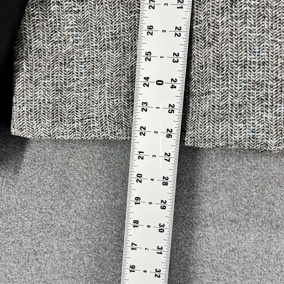 Amanda & Chelsea Jacket Woman Plus 18 W Gray Black Zip Front Tweed collared - Picture 11 of 11